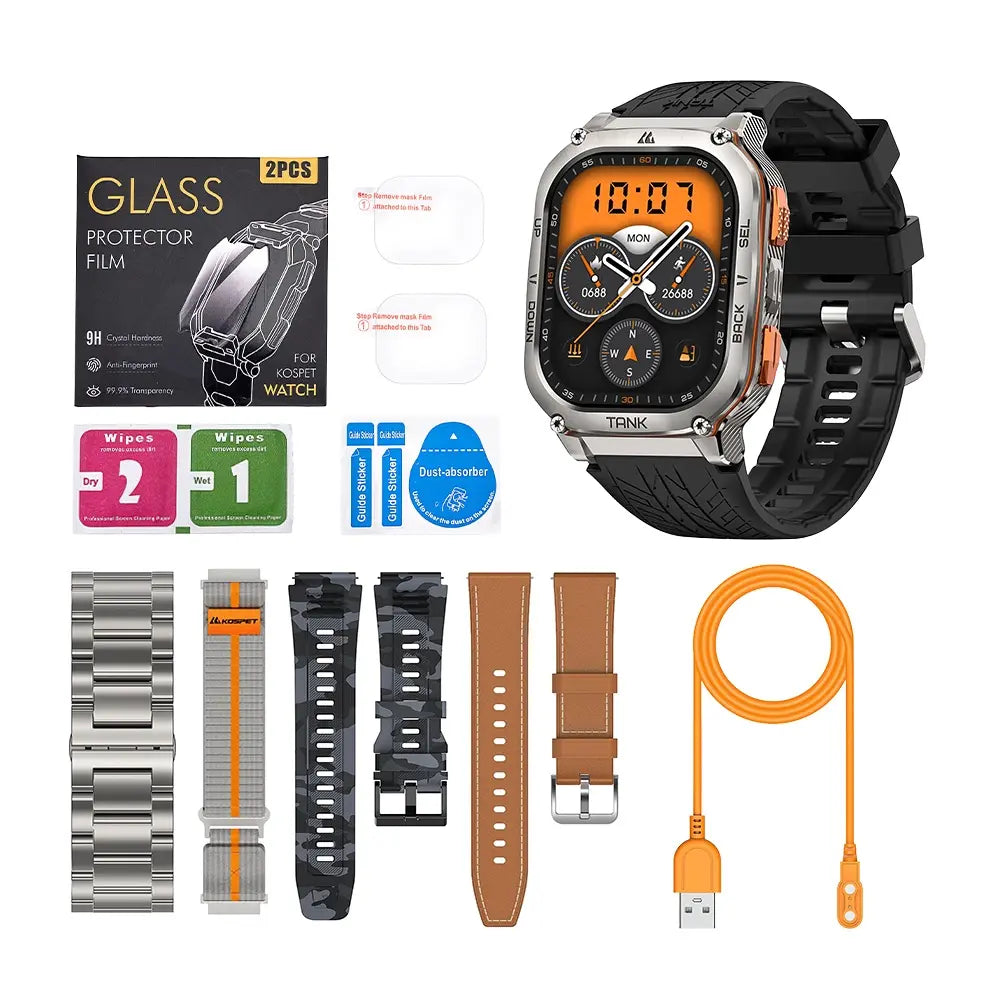 kospet-tank-m3-ultra-smartwatch-black-with-silicone-straps#color_silver^package_Ultimate Pack