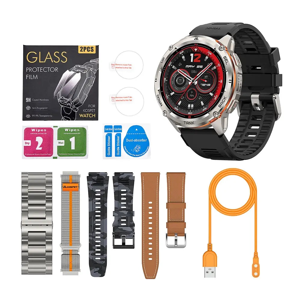 kospet-tank-t3-ultra-2-smartwatch-black-with-silicone-straps#color_silver^package_Ultimate Pack