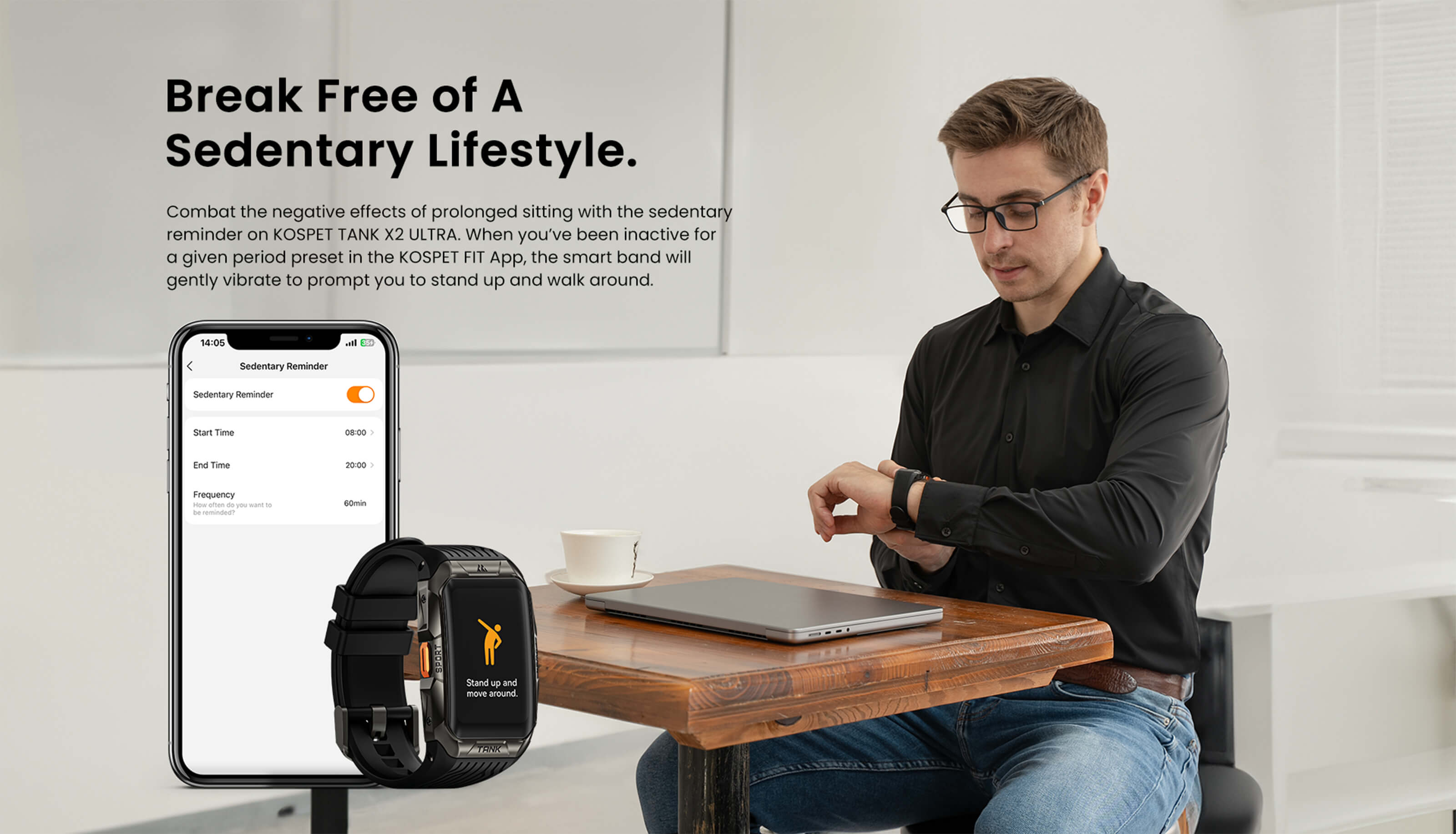 walk KOSPET fitness tracker for Men/Women office