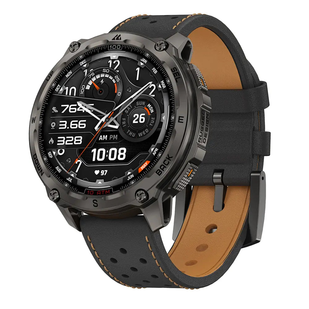 KOSPET 22mm Premium Archlan Leather Strap#color_black