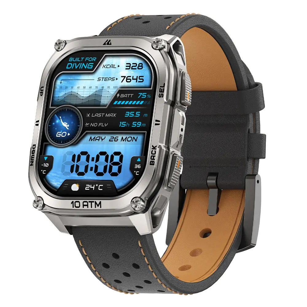 KOSPET 22mm Premium Archlan Leather Strap#color_black